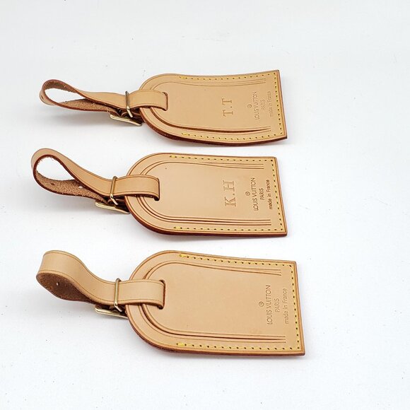 Authentic Louis Vuitton Tan Luggage / Name Tags With Initial K.N. LC15-121025 - Picture 8 of 9